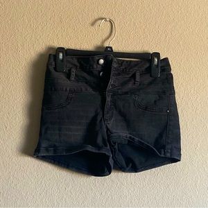 (Like New) Black Jean Distressed Short Shorts